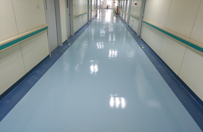 塑立得對醫院破損塑膠地板翻新後